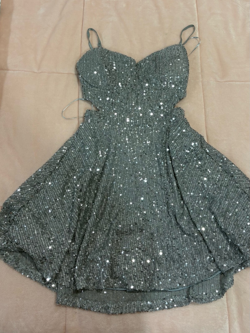 refuge Silver Sequin Party Dress